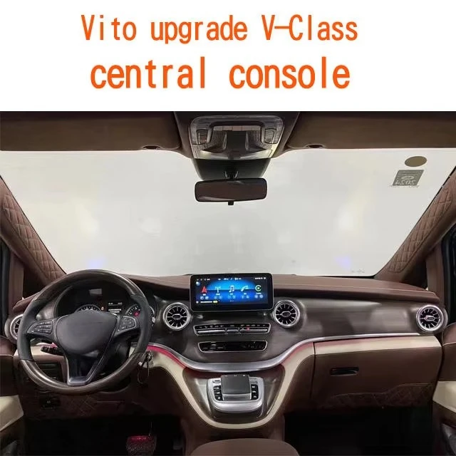 Vito Upgrade V-Classcentral Console Car Center Console Replacement Kit With Integrated Multimedia Screen