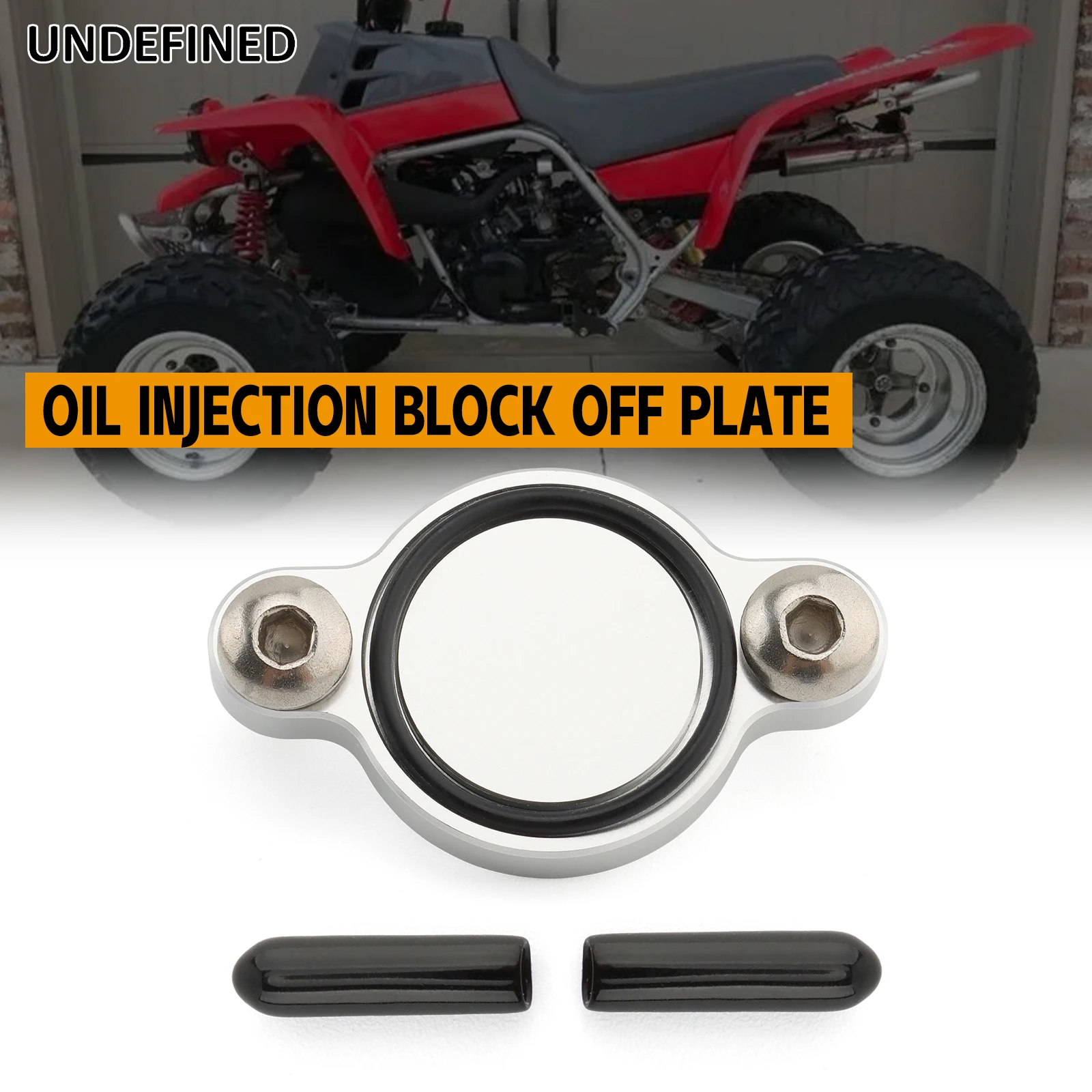 For Yamaha Banshee 350 YFZ350 Blaster 200 YFS200 1988-2006 Aluminum Motorcycle Oil Injection Block Off Plate Kit Black Silver
