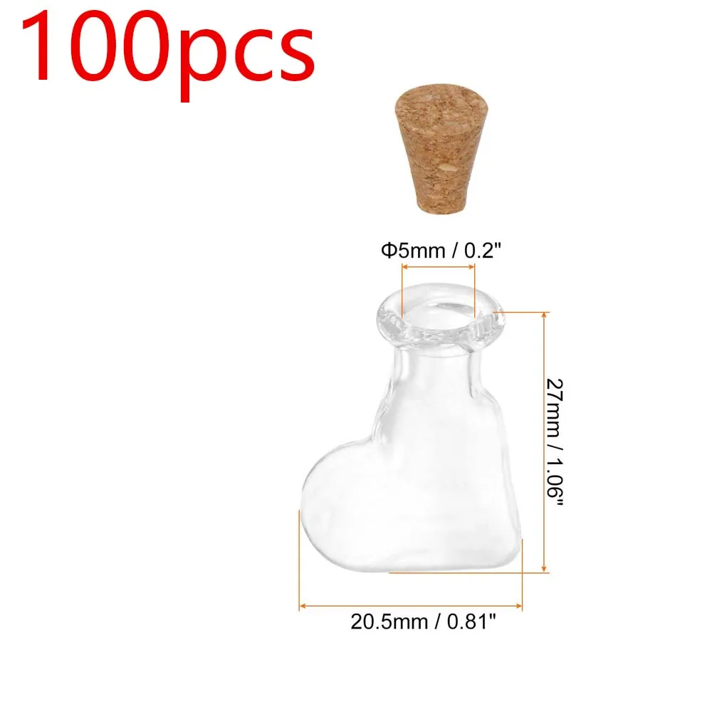 10/50/100pcs Mini Diy Pendants Cork Stopper Wishing Bottle Empty Sample Jars Glass Cork Bottles Storage Vial Glass Bottles