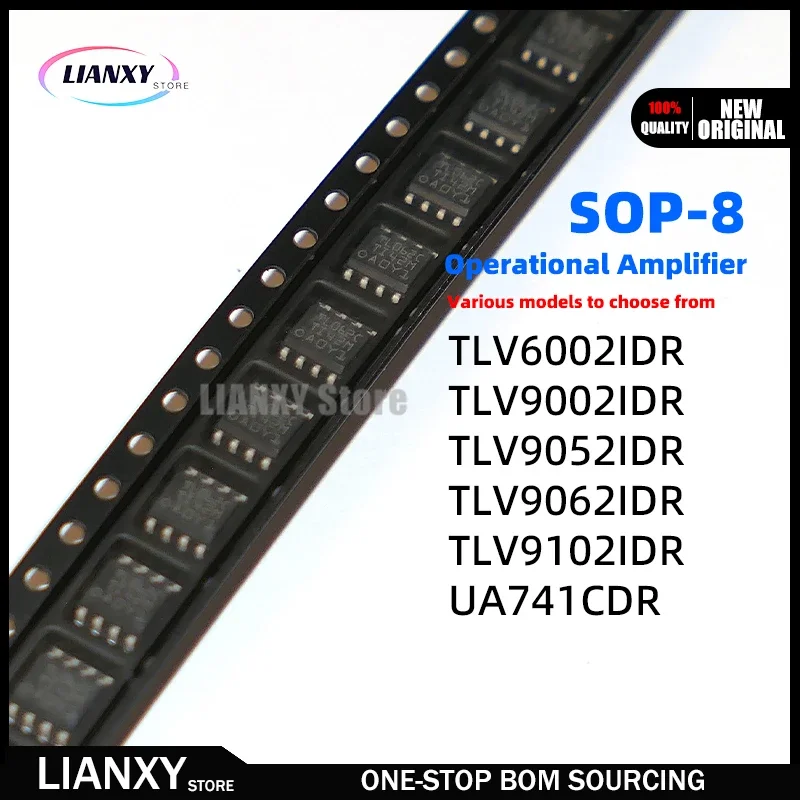 10PCS SOP-8 TLV6002IDR TLV9002IDR TLV9052IDR TLV9062IDR TLV9102IDR UA741CDR G4 /NOPB /2K5 Op Amp New Original