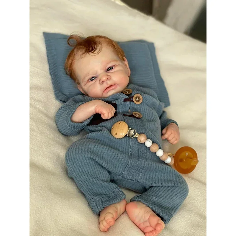 19inch 48cm Cute Baby Elijah premium Make-up Handmade 3D Skin Multiple Layers Painting Collectible Art Doll