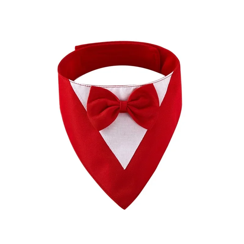 60pcs Pet Wedding Suit Triangle Scarf Dog Tuxedo Bibs Bandanas Cat Dog Collar Wedding Birthday Party Accessories