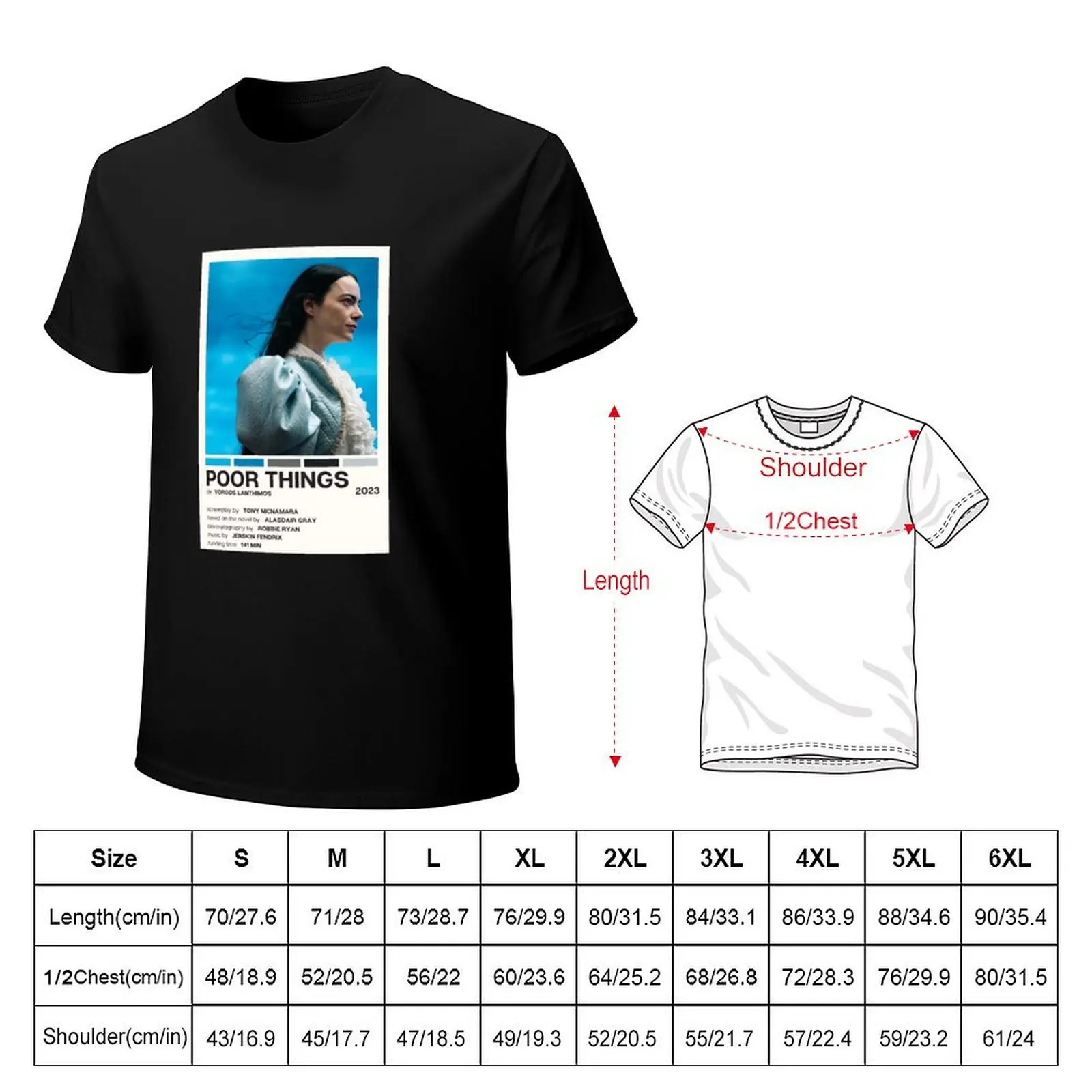 Poor Things (2023) Movie Poster T-Shirt Anti-Wrinkle Short Sleeve T-Shirt