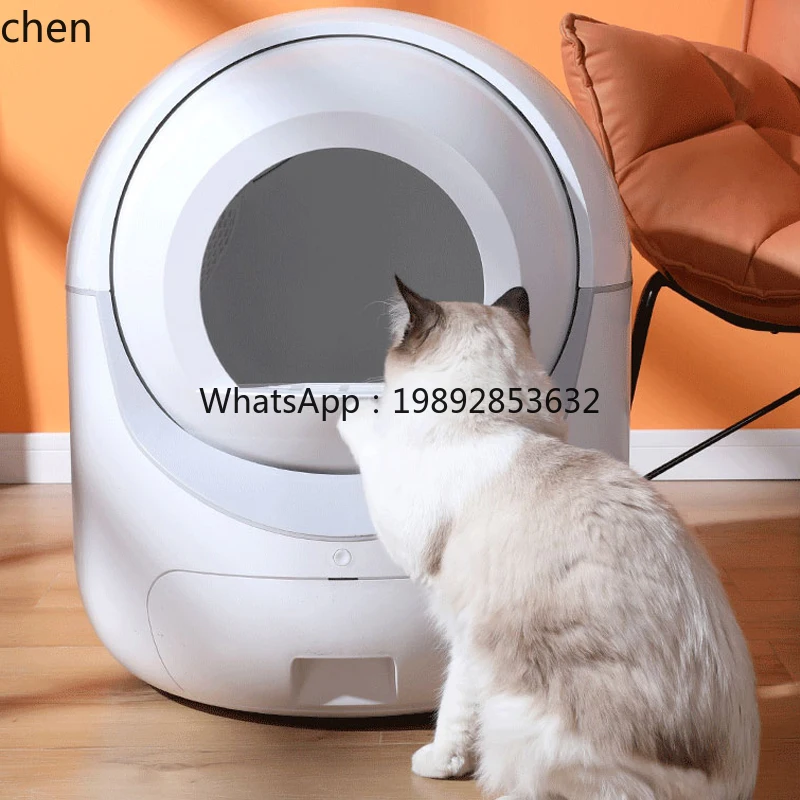 Inodoro inteligente para gatos, caja de arena eléctrica automática para gatos, desodorización remota cerrada, Taiwán, 110V