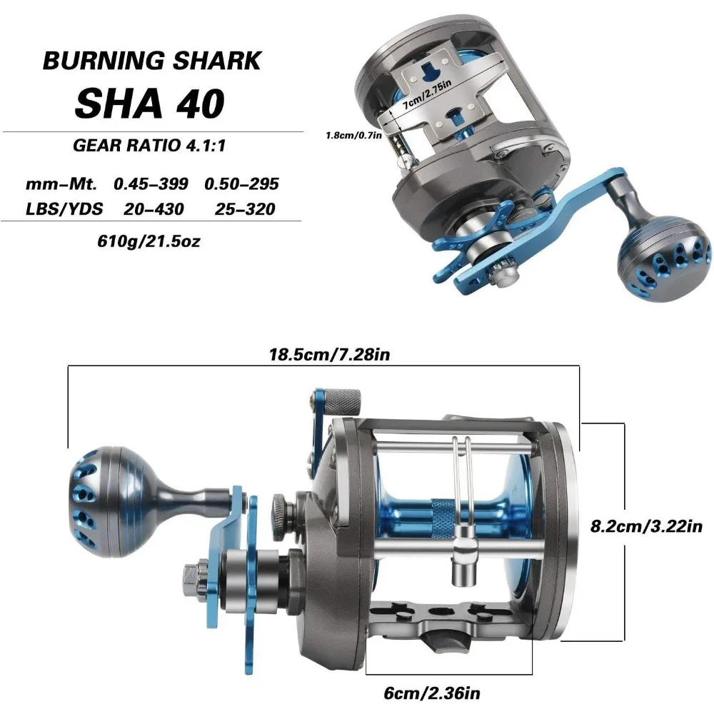 Imagem -04 - Água Salgada Nível Wind Reels Trolling Reel Drag Reels Pesca do Barco Pesca Oceano Sea Bass Grouper Salmão