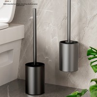 Space Aluminum Toilet Brush No Dead Angle Cleaning Wall Hanging Perforation-free Toilet Brush Escobilla Wc Toilet Cleaner