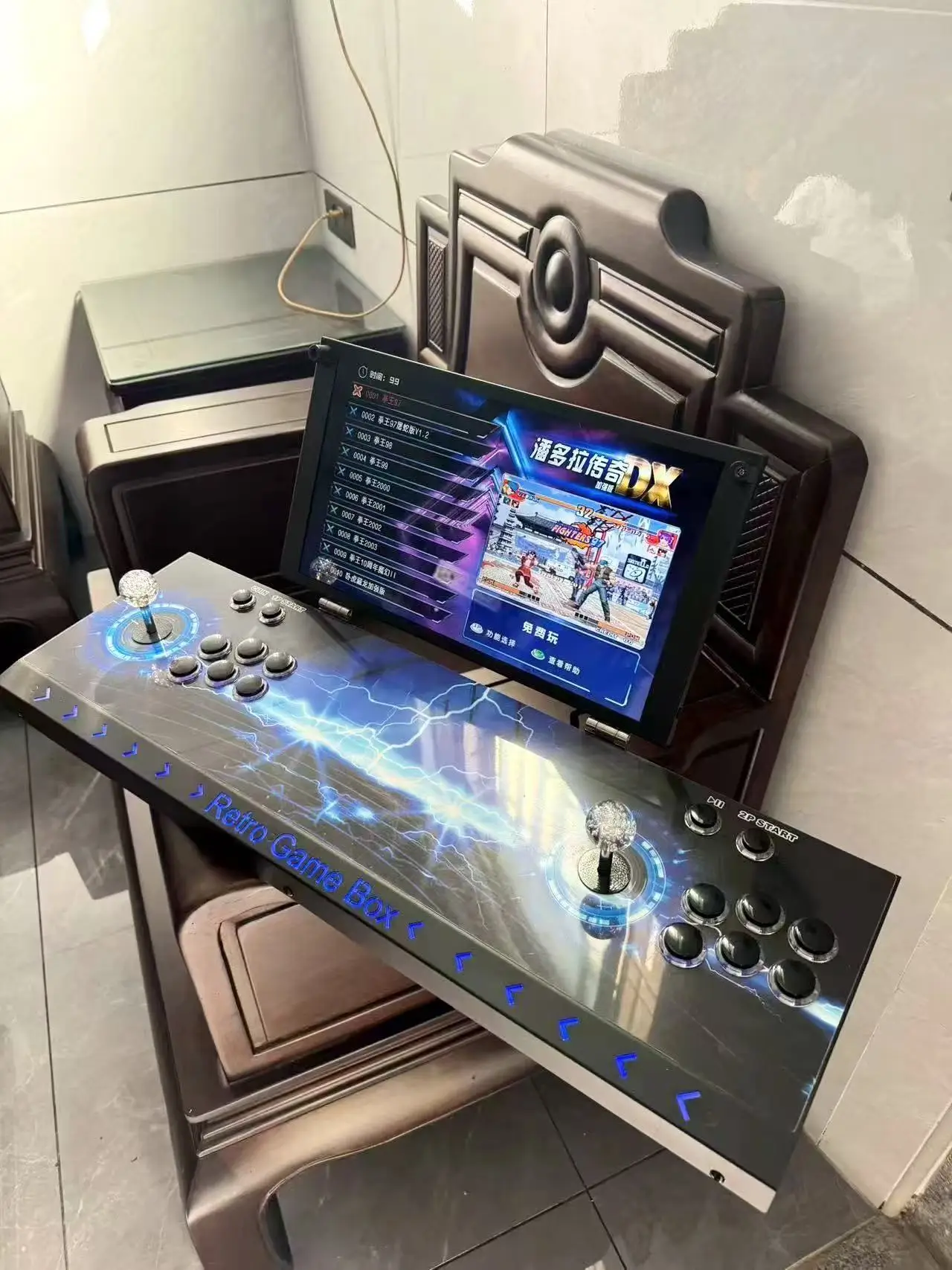 Double Joystick Folding Pandora Arcade Game Console, Nostalgic Home All-in-one Game Machine King of Fighters, Men Birthday Gift
