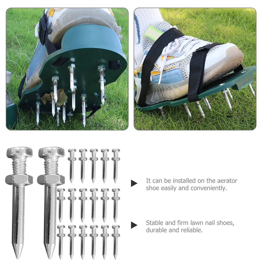 

26pcs Spikes For Lawn Shoe Stake Lawn Shoes Metal Soil Nail Durable Aerator Stake Garden Tool Aerator Shoe Accessories
