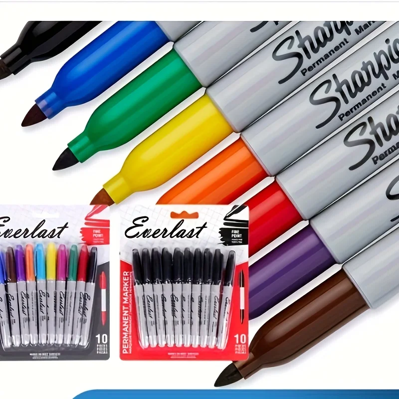 

Набор из 10 цветных перманентных маркеров с тонким наконечником, долговечные и быстросохнущие, с стойкими чернилами, устойчивыми к выцветанию. Идеально подходит для ярких образов
