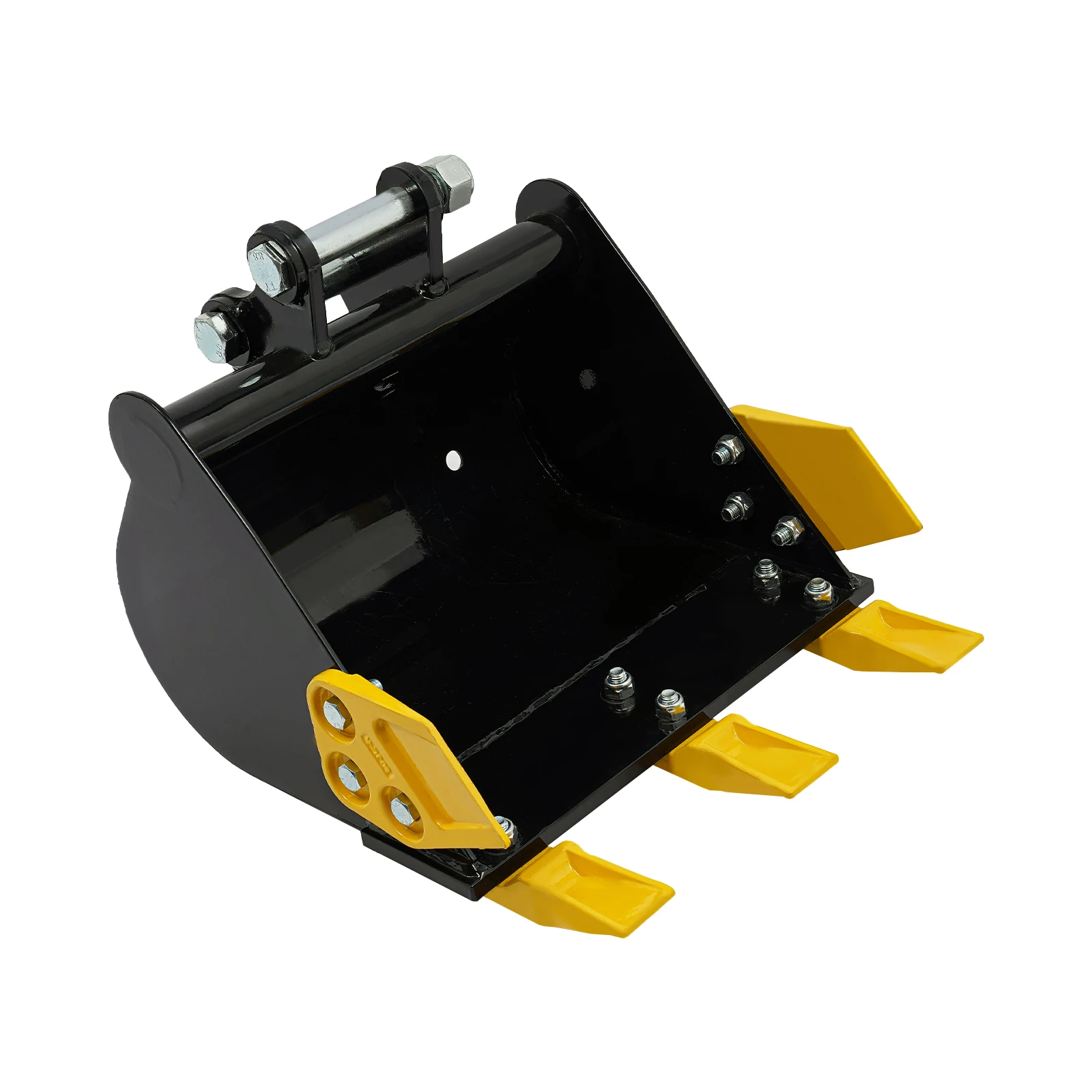 دلو حفارة صغير بأسنان معدنية لآلات طنتين، مصنوع من فولاذ المنغنيز Q235B لحفارة الأنابيب والغزل، 15.75 × 10.24 بوصة