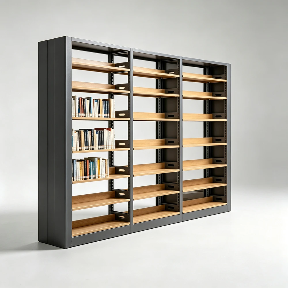 Commercial Stainless Steel Frame School Library Bookcase Adjustable Shelving Unit For University Classroom Reading Corner