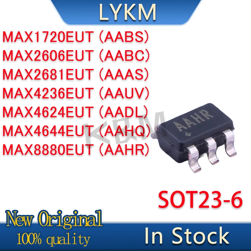 5/PCS MAX1720EUT AABS MAX2606EUT AABC MAX2681EUT AAAS MAX4236EUT AAUV MAX4624EUT AADL MAX4644EUT AAHQ  MAX8880EUT AAHR SOT23-6