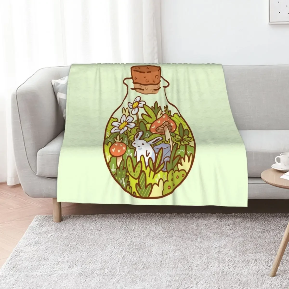 

Bunny in a Bottle Throw Blanket Travel bed plaid christmas decoration Softest Blankets