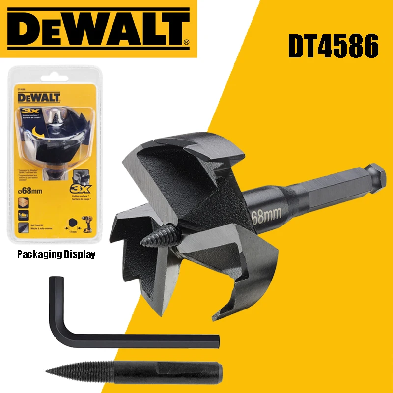 DEWALT DT4586 EXTREME Forstner Wood Drill Bit Bit 68mm Quick Drilling Anti Slip Design 3 SHARP CUT EDGES Power Tool Accessories