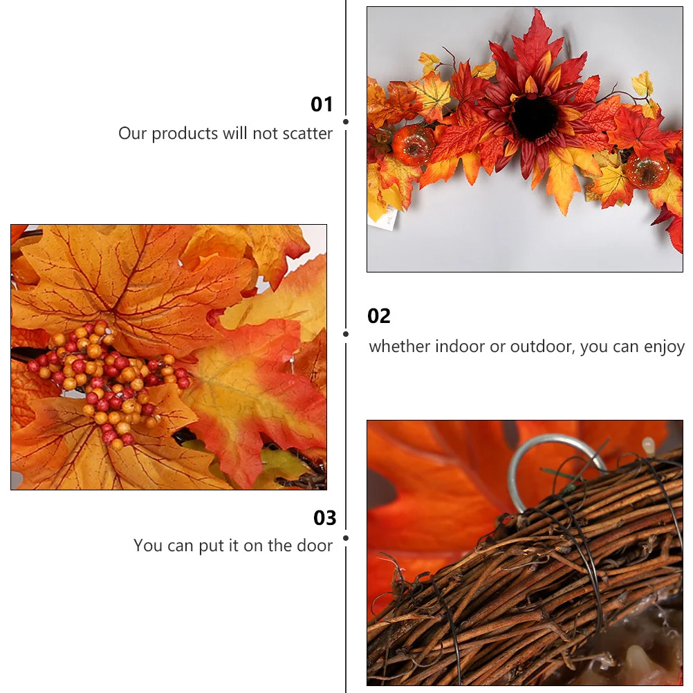 

1Pcs Sunflower Door Wreath Hanging Pendant Perfect for Indoor Outdoor Home Window Wall Holiday Decor Wreath Pendant