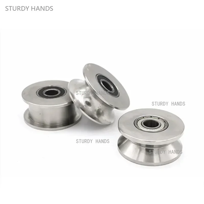 1pcs Stainless Steel Track Pulley Bearing Quiet Wheel Sliding Door V/U/H Type Grooved Steel Wire Rope Directional Roller - view 6