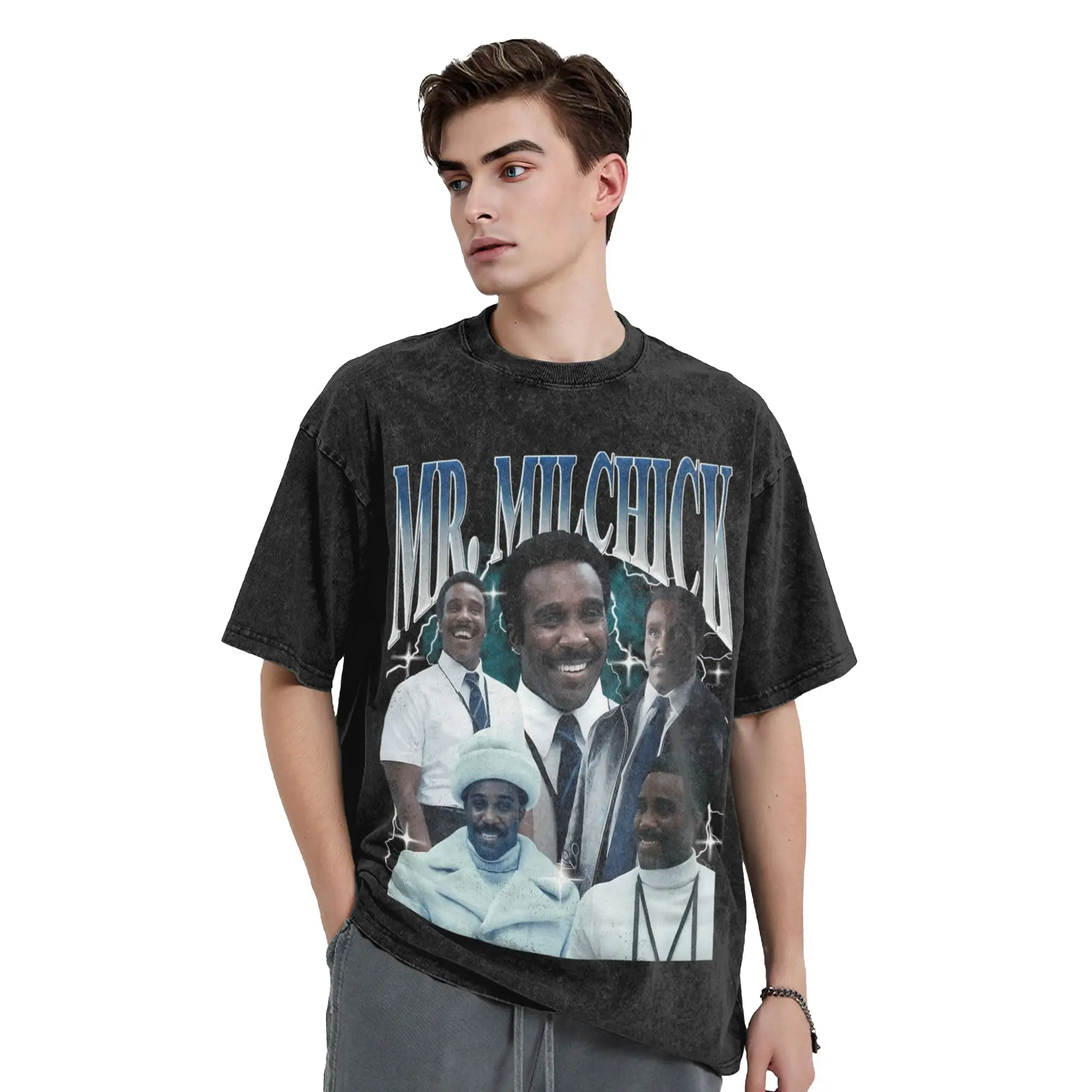 Mr. Milchick Severance Washed T Shirts Streetwear Hip Hop Novelty T-Shirt  Tees Tops Men Women Short Sleeve Harajuku Summer