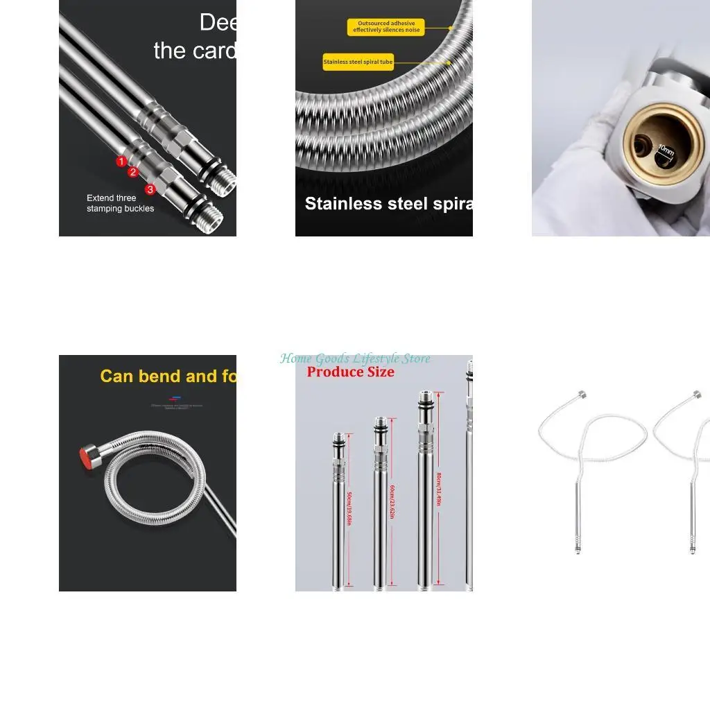 

E74e 2pcs крана шланга горячая и холодная вода входная труба нагреватели из нержавеющей стали соединяют шланг для душа