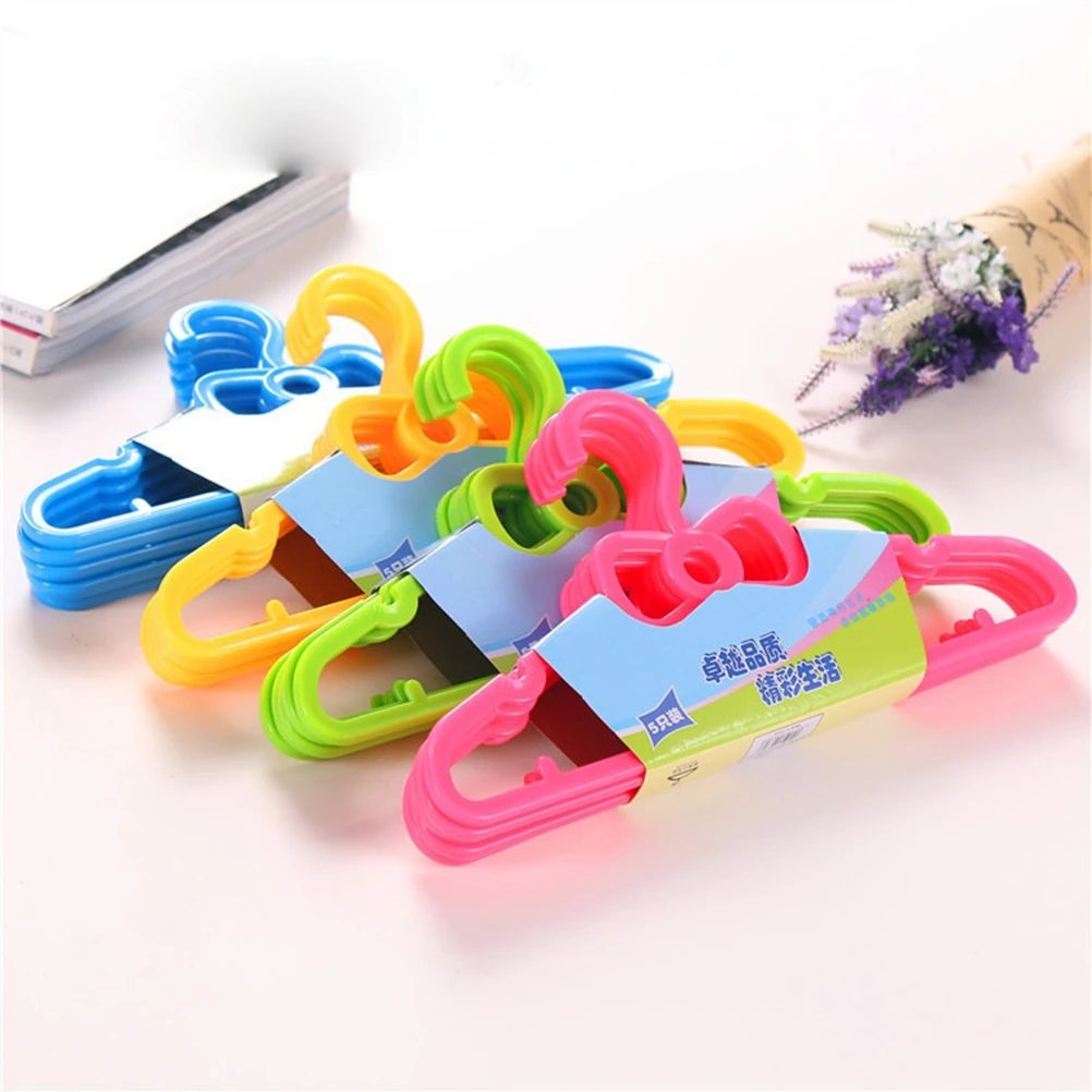 

10Pcs Children's Hangers Plastic Kids Clothes Bow Hangers Strong Eco Friendly Clothes Hanging Racks Blue