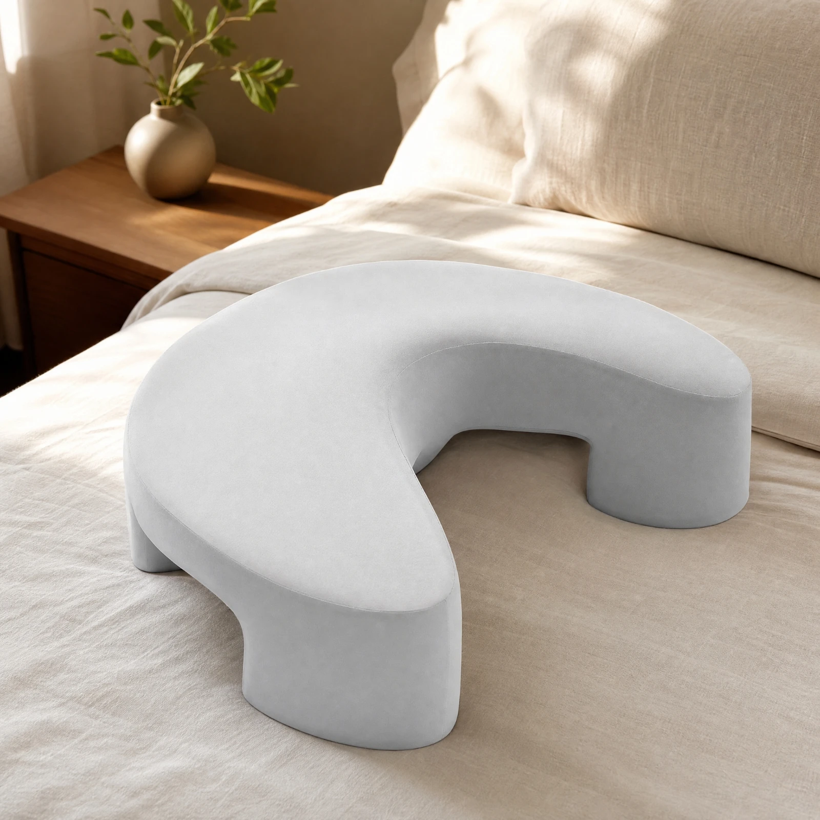 U-Shaped Memory Foam Pillow High-Density Side Sleeper Pillow with Arm Opening Breathable Odorless for Adults, Bed