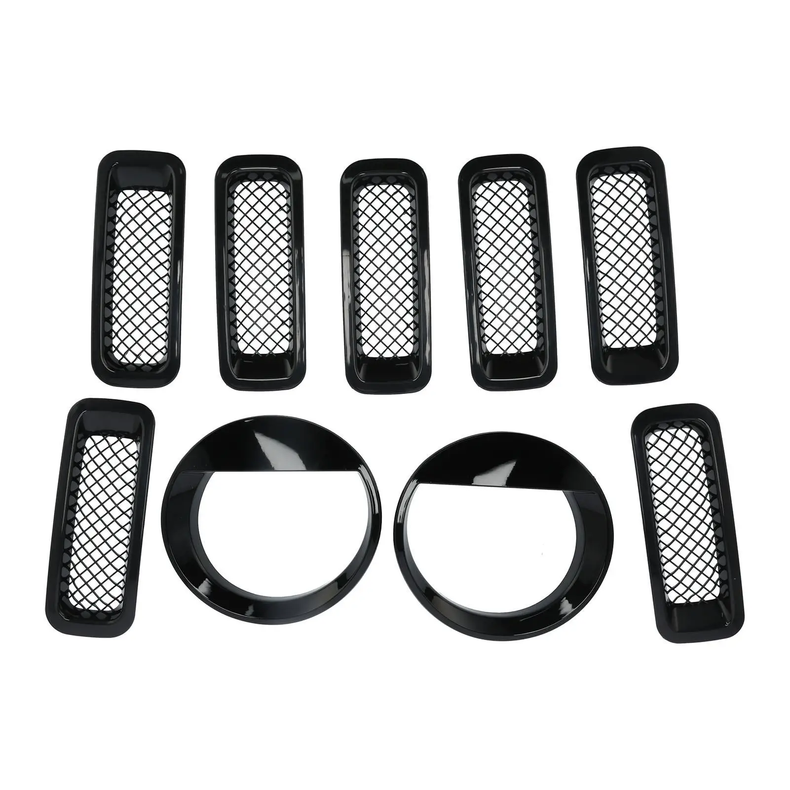 

Front Mesh Grille Inserts & Headlight Trim Kit for jeep Patriot 2011-2016 - Stylish Headlight Bezel Decoration