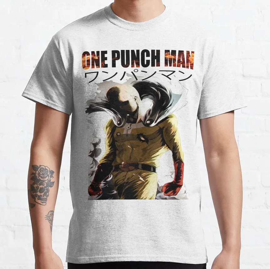 

ONE PUNCH-MAN Saitama the strongest character in the whole universe Funny japan manga Anime t shirt 100% cotton printed tee