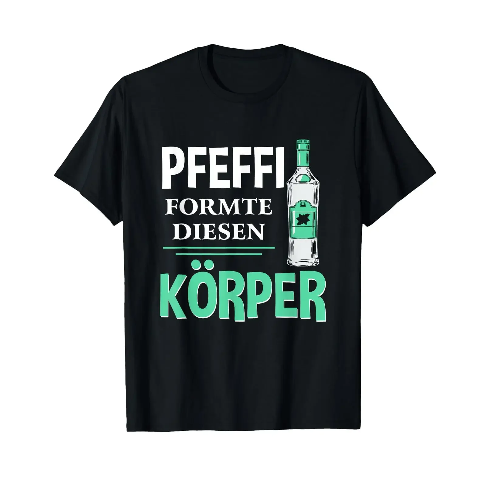 Pfeffi shaped this body peppermint liqueur schnapps T shirt vintage Washed designer clothes Slightly Casual