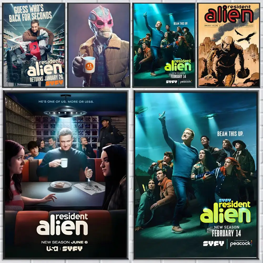 R-Resident A-Alien Poster HD Self-adhesive Waterproof Paper Sticker Suitable For Living Rooms Bedrooms Home Decor