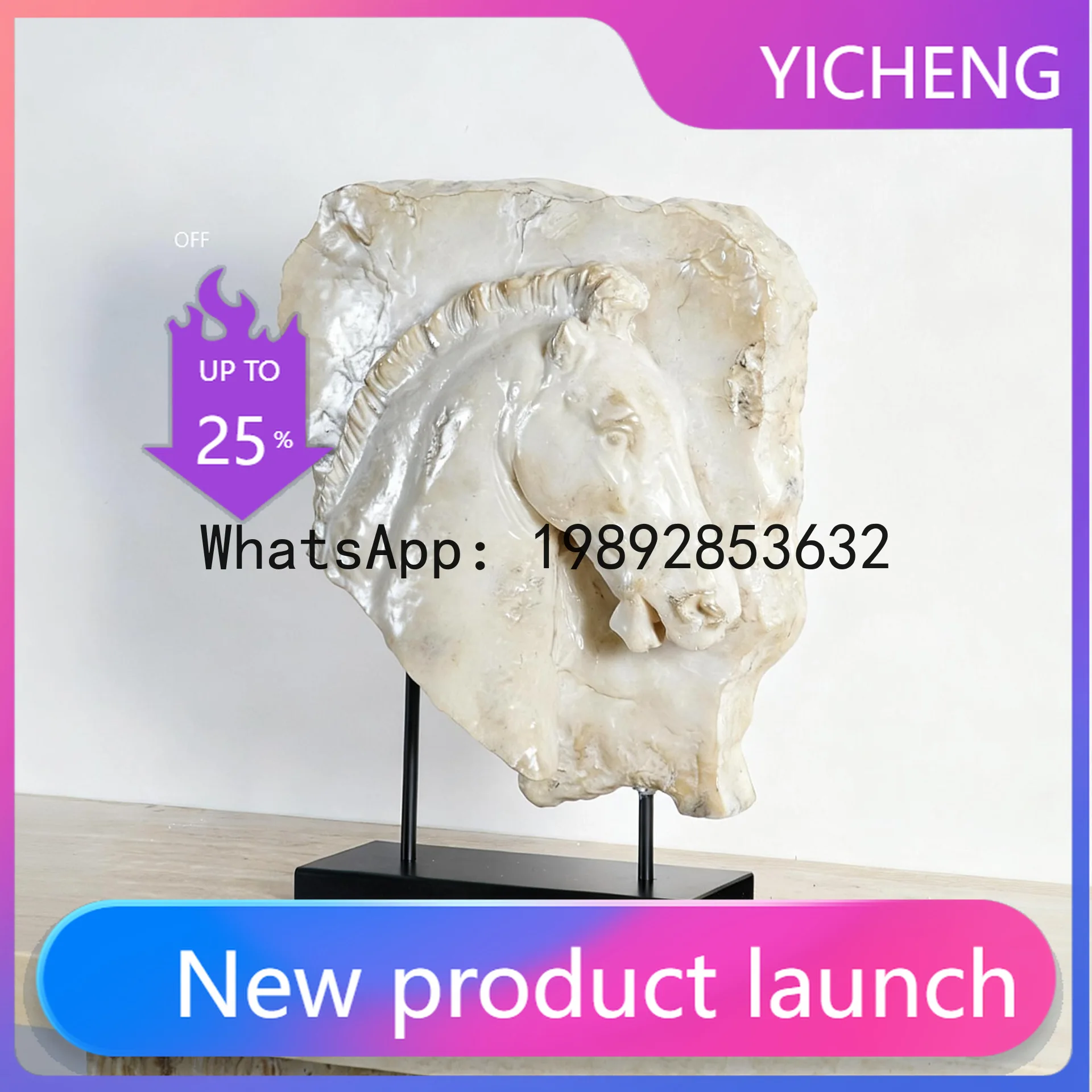 X-29  Vintage Horse Head Sculpture for Living Room, Entryway, Office Desktop Decoration, High-End Decorative Piece
