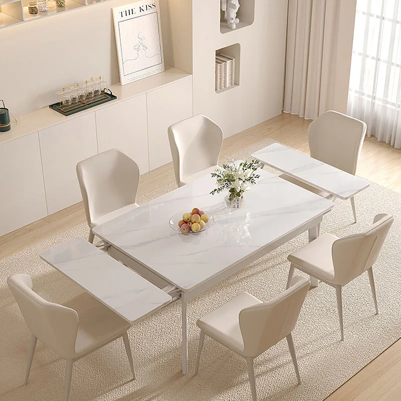 Extendable Coffee Dining Table Center Kitchen Restaurant Marble Chairs Dining Table Modern Luxury Muebles Commercial Furniture