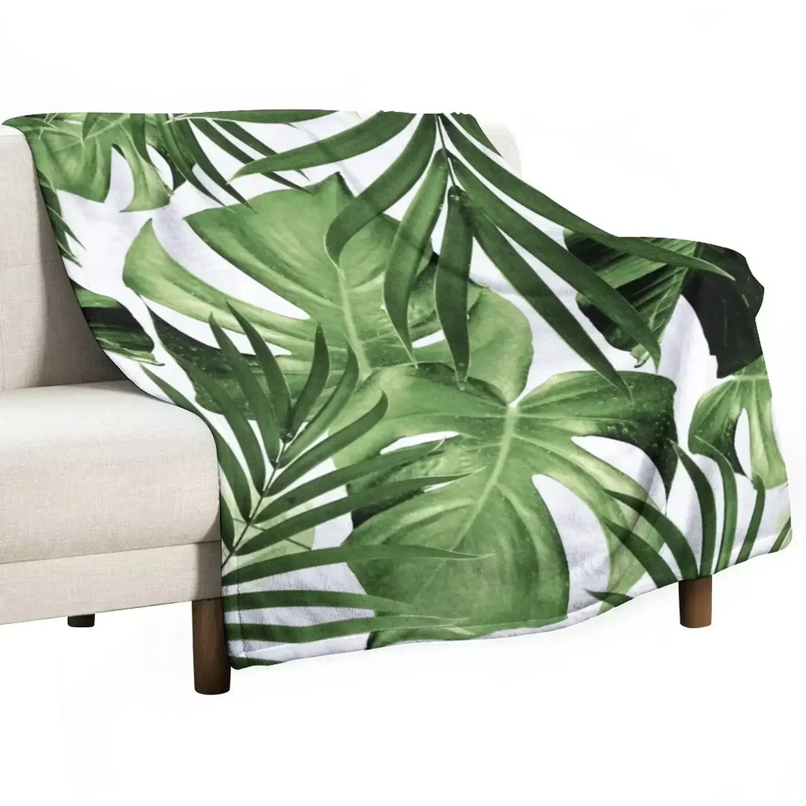 

Tropical Jungle Leaves Pattern #12 #tropical #decor #art Throw Blanket Travel Furry Shaggy Blankets