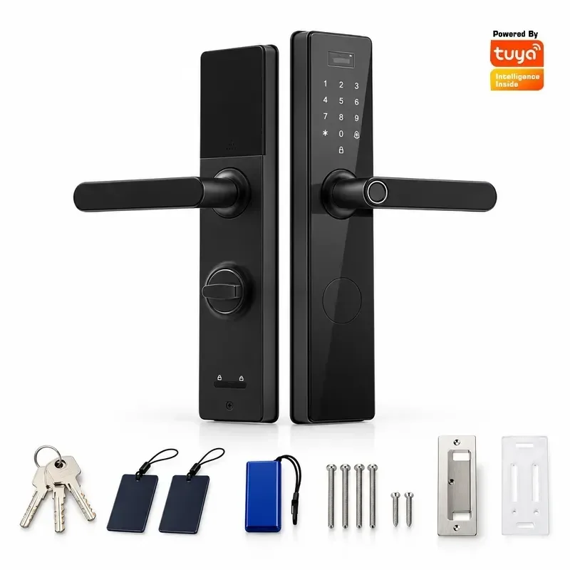 TTLCOK Smart Door Lock Graffiti Remote Semi-Automatic One-Grip Fingerprint Lock for Indoor Wooden Door