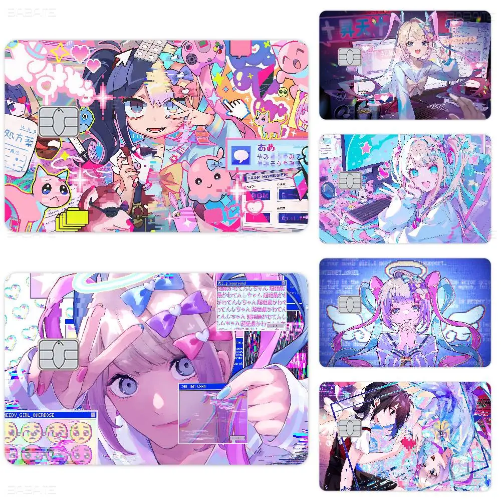 Game N-NEEDY GIRL OVERDOSE Anime Cartoon Bear Skin Sticker Film Tape Case for Big Credit Debit Card Front Side