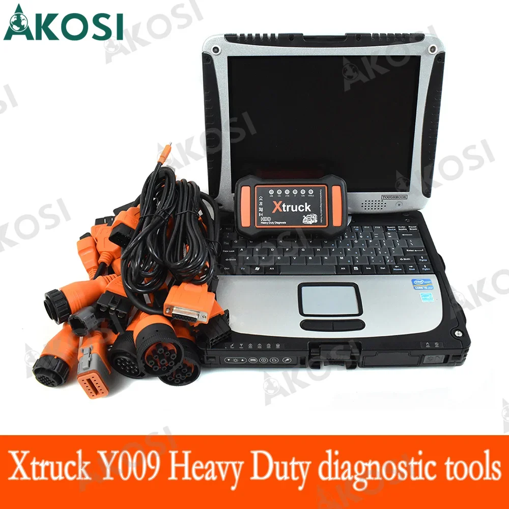 

Full Set XTRUCK Y009 HDD Multi-brands OBD2 for Truck Diesel Construction Machinery Excavators Diagnostic Tool+CF19 Laptop