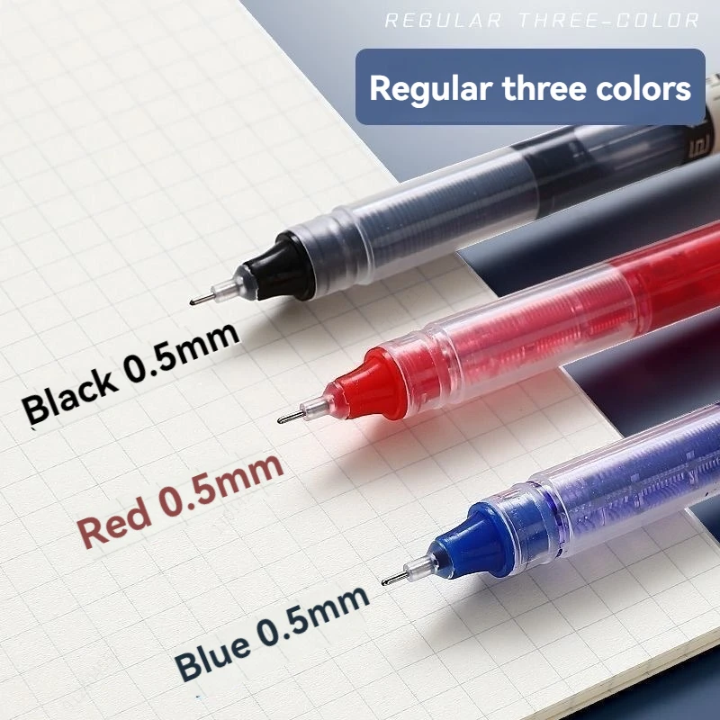 10/30 Pack Straight Liquid Quick Drying, 0.5mm Black/blue/red,neutral Pens for School Office Writing Stationery Smooth Writing