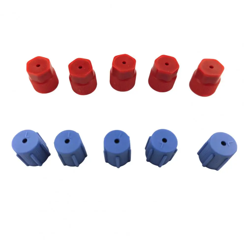 

R134a Cap Set 16mm&13mm Car Air Conditioner Dust Caps for AC System Charging Port Caps 5 Sets Blue Low Side 5 Sets Red High Side