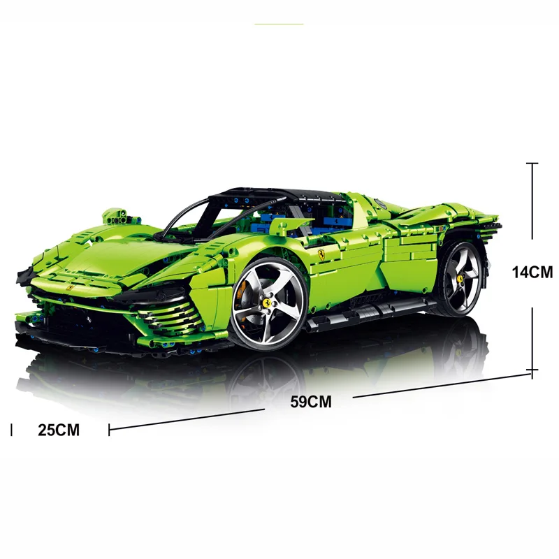 IN STOCK Creativity Green Sports Car SP3 Technical Building Blocks Bricks 3778pcs Assembling Model Toys for Children Gift Set