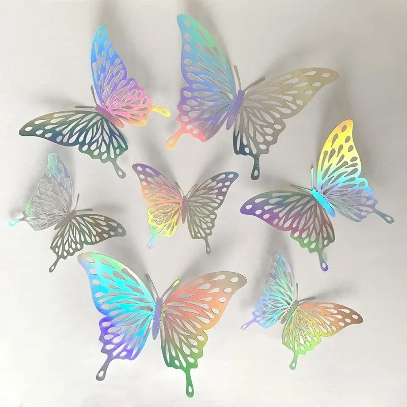 Export-grade colorful 72-piece 3d hollow butterfly stickers - perfect for home decor, parties, and wall backdrops