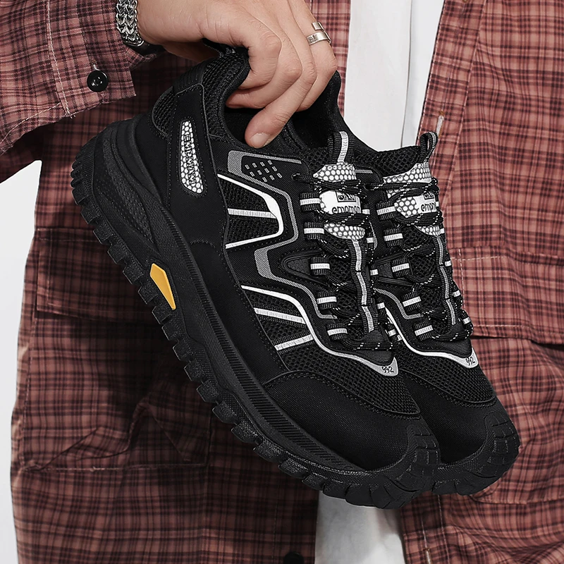 

Autumn Winter Sports Shoes Breathable Mesh Outdoor Men's Shoes Anti-slip Thick-soled Trendy Shoes Safety Shoes Work Hiking Climb