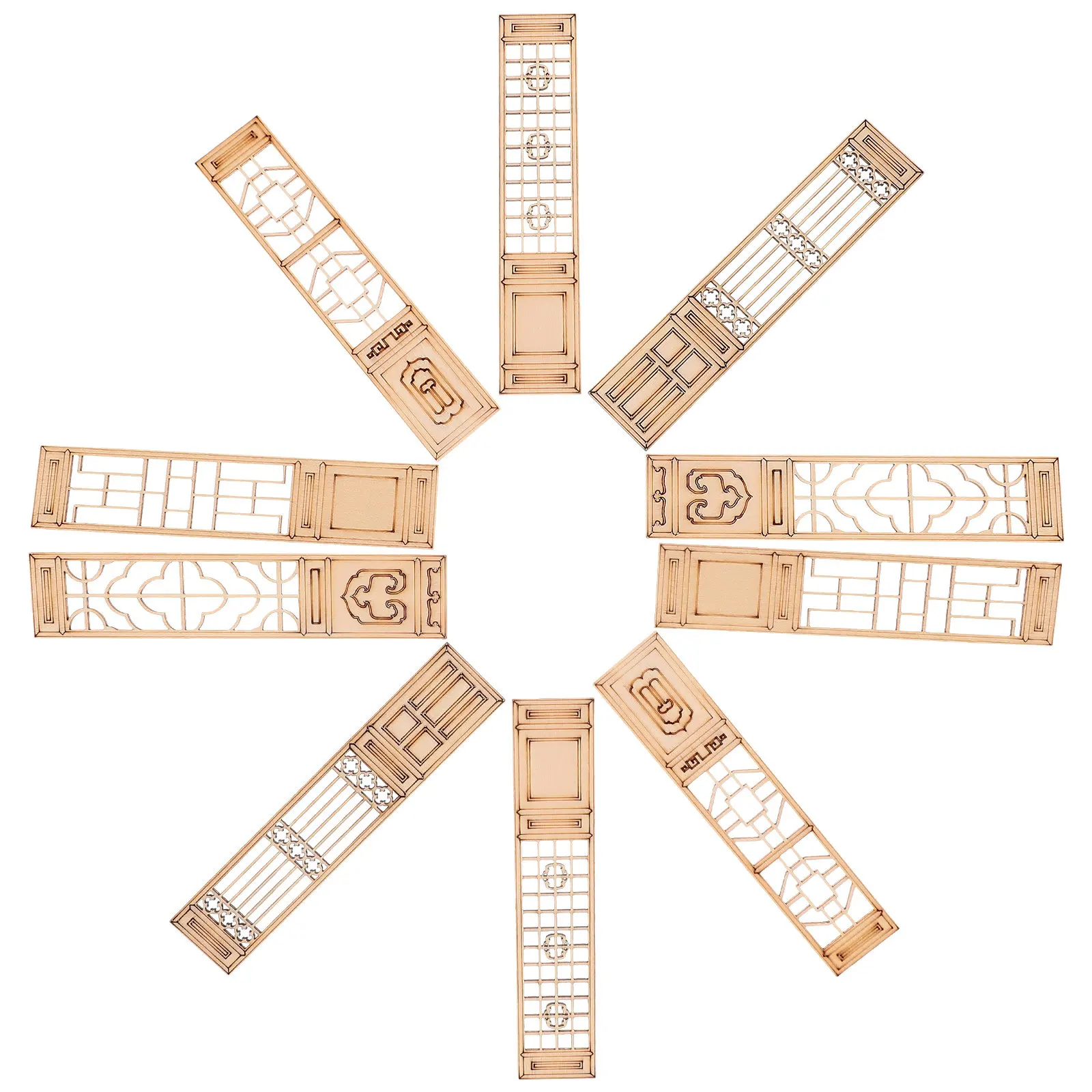 

10 шт. Элегантные деревянные мини-ширмы с четкой текстурой для кукольных домиков, аксессуары для мебели, поделки своими руками, декор для сцен, модель игрушечной ширмы