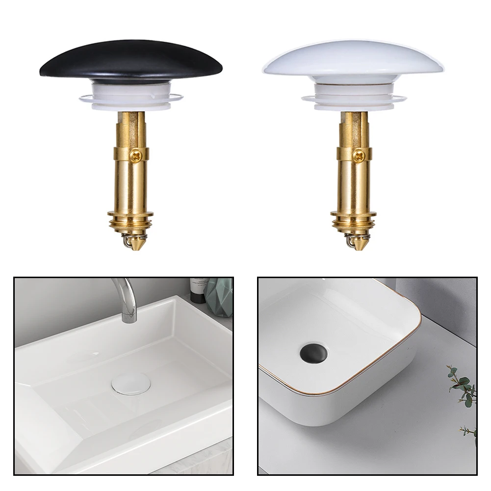 66mm Wash Basin Bounce Drain Filter Pop-Up Sink Drain Stopper Waste Push Button Basin Brass Cover Bathtub Accessories