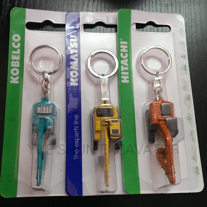 Excavator Model KOMATSU KOBELCO Hitachi CAT Keychain Alloy Men's Small Gift High Quality