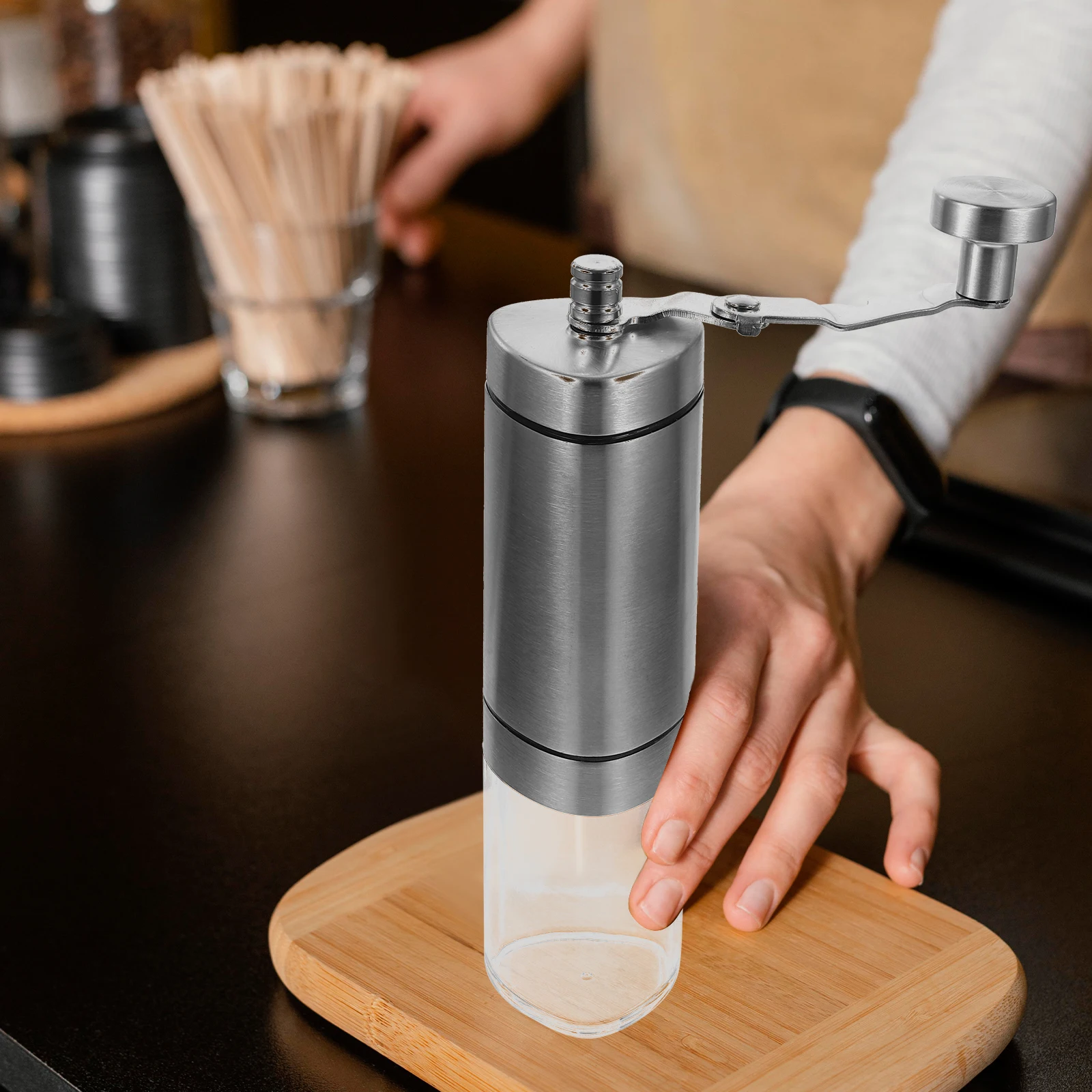 

Manual Coffee Grinder Stainless Operated Bean Grinders Home Office Travel Camping Hiking Portable