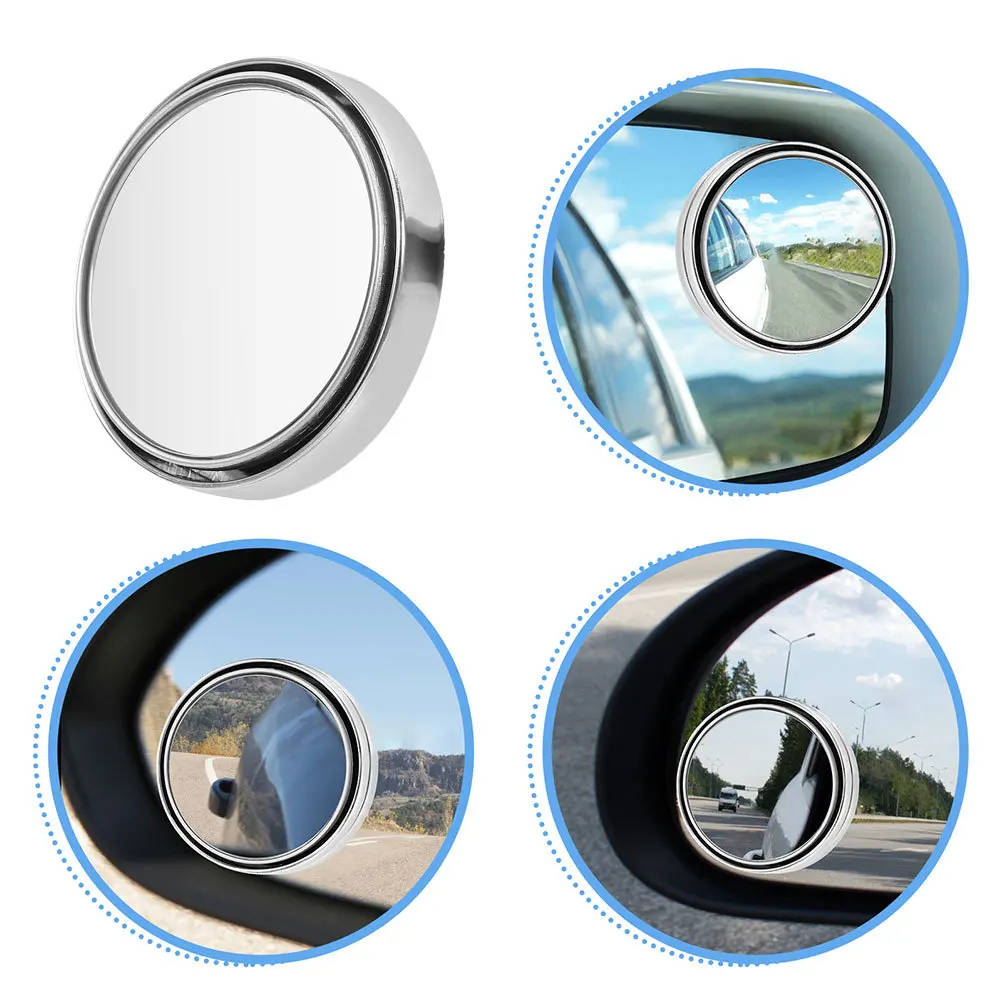 

4Pcs High-Definition Wide-Angle Blind Spot Mirror Car Safety Accessories Stylish Round Glass Side Rearview Visibility Enhancer