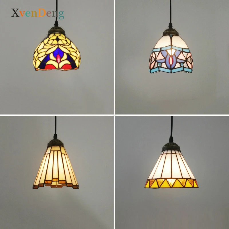 

Tiffany Pendant Lights Vintage Stained Glass Led Hanging Lamp for Living Room Home Decor Bedroom Retro Bar Suspension Luminaire