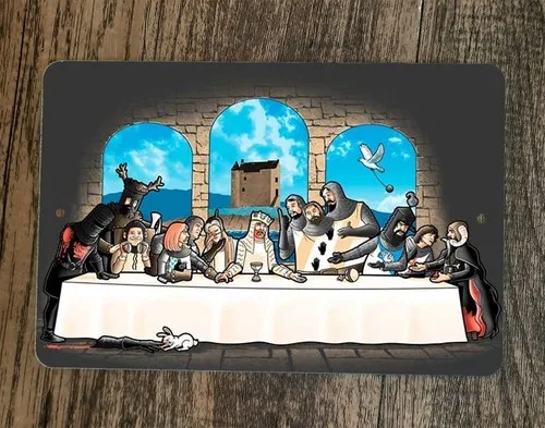 The Last Holy Grail Supper  Metal Wall Sign Poster