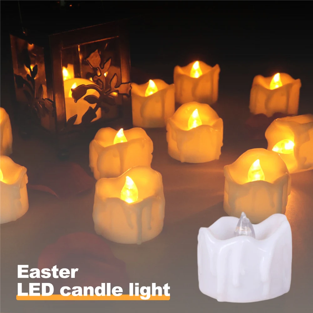 

12Pcs/Set LED Candle Flameless Creative Wishing Led Tea Light Warm White Electronic Candle for Wedding Halloween Christmas Decor