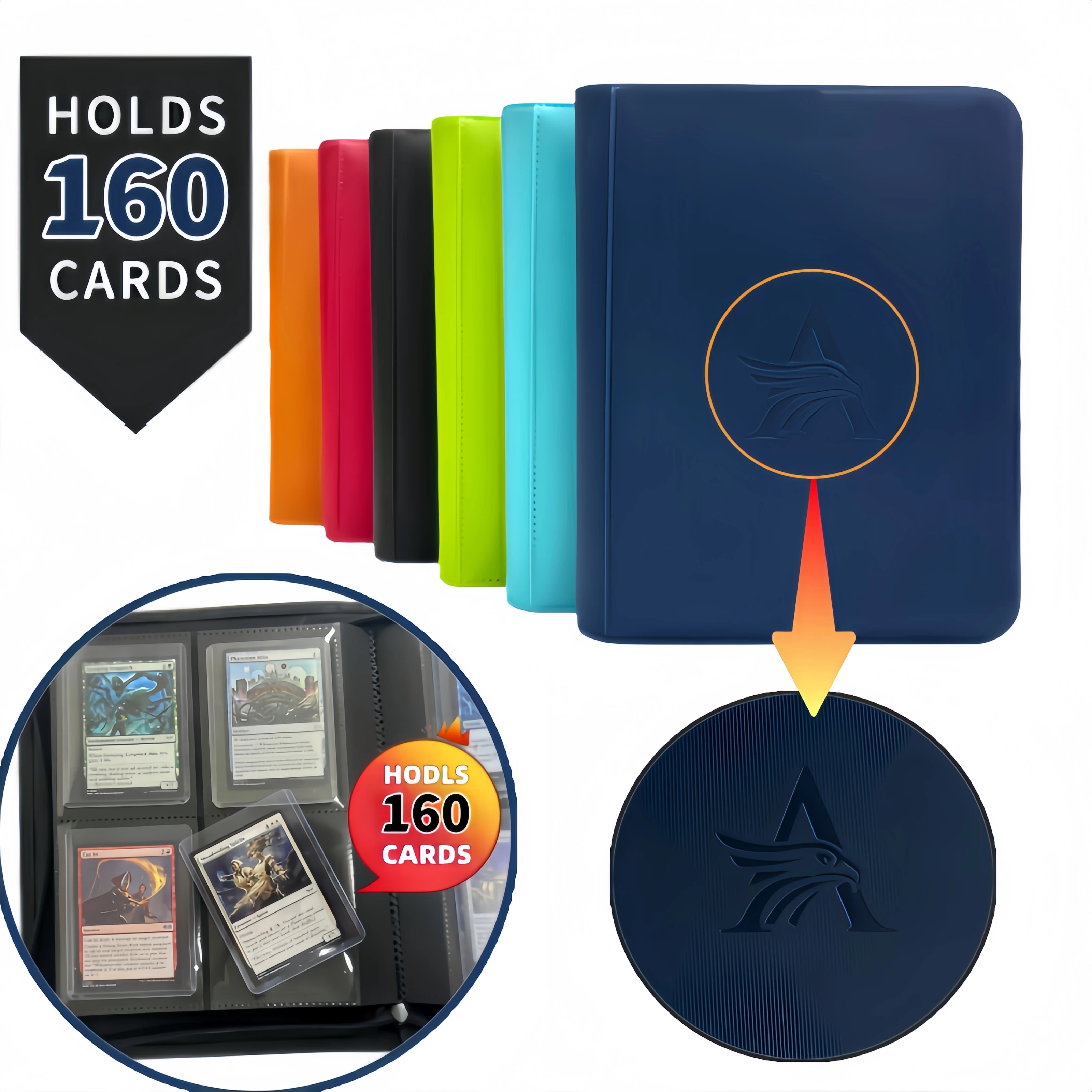 TopLoader 4-Pocket Card Binder (160 Cards) – Black/ Industrial-Strength Storage for TCG & Sports Cards. Collector's Dream