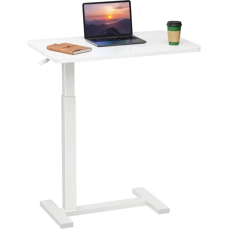 Overbed Bedside Table with Hidden Casters Adjustable Hospital Home Use Bed Table Rolling Laptop Table Movable Standing Desk