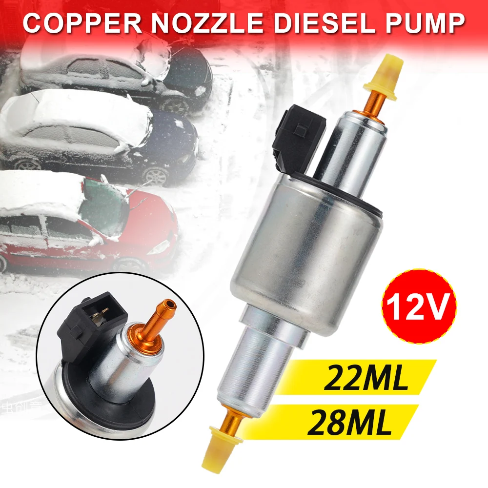 

12V 22ML 28ML Diesel Heater Fuel Pump Pulse Metering For 2KW-8KW Air Heater Electronic Oil Pump Car Truck RV Replacement